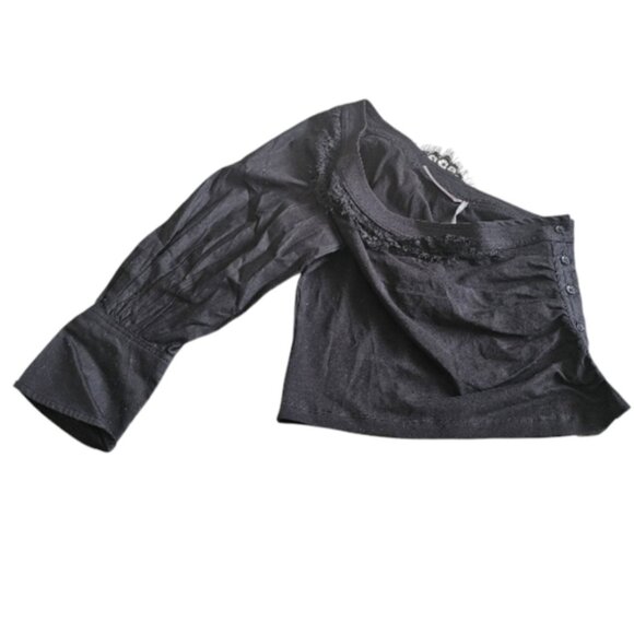 Anthropologie Tops - Black By Anthropologie Women's One Shoulder Puff-Sleeve Top